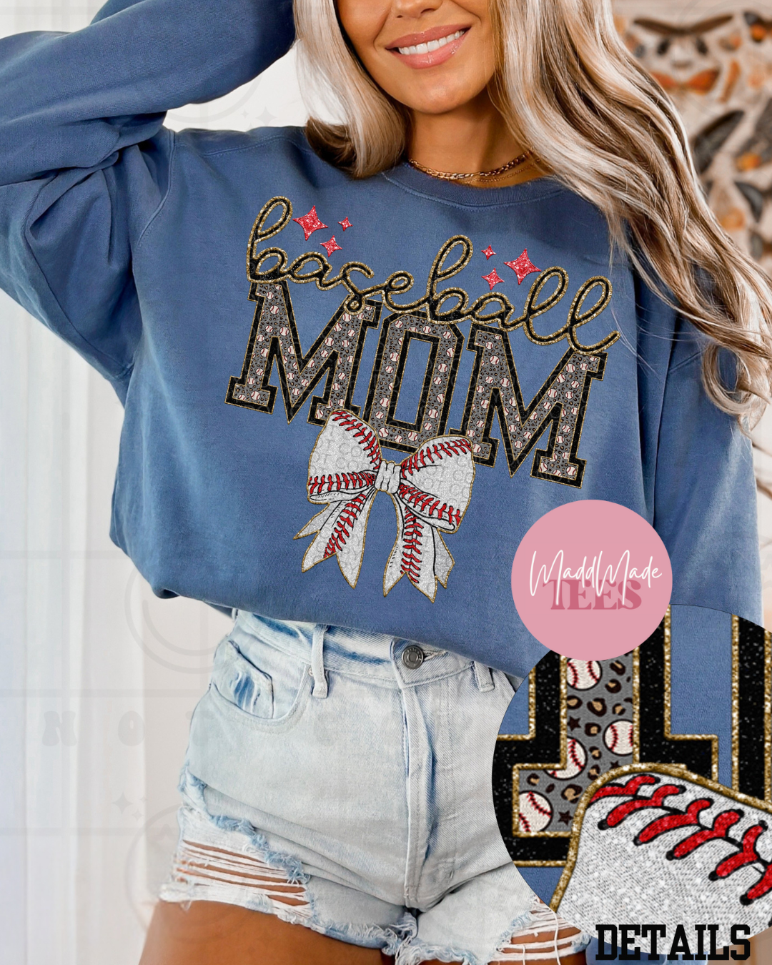 Baseball Bow *customizable name*