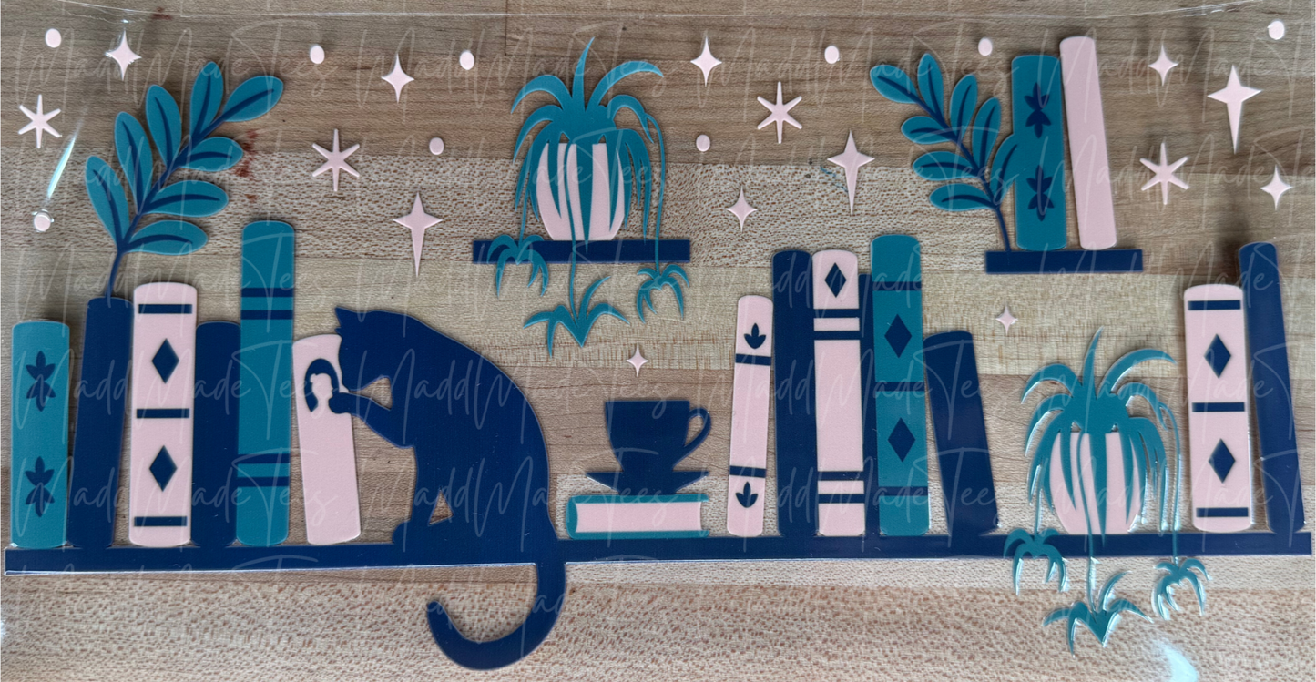 cat book shelf