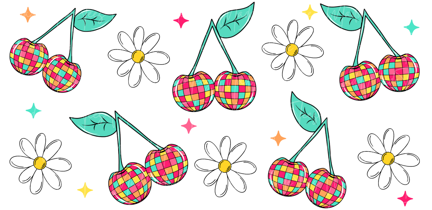 Disco Cherries and Daisies Wrap