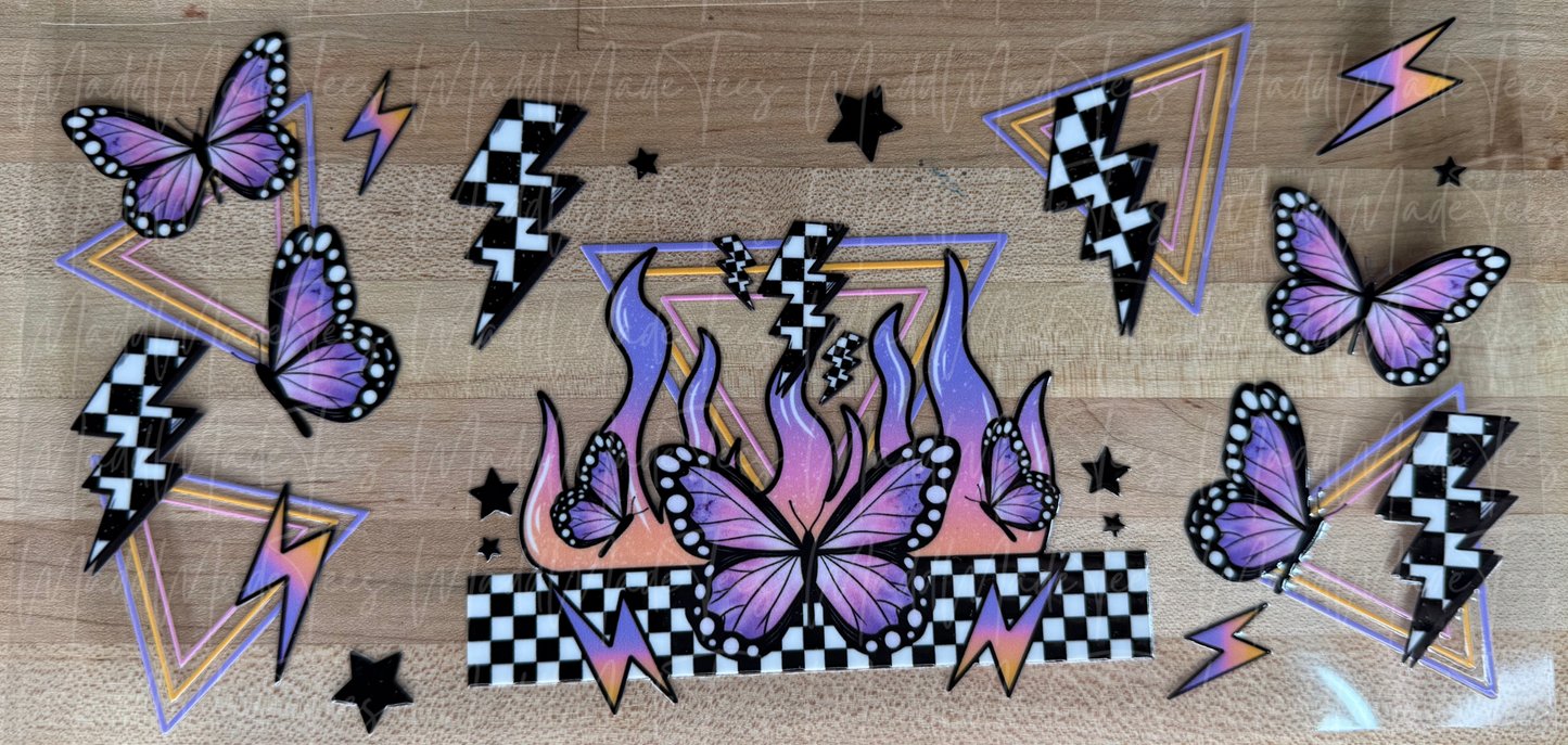 Purple Retro Butterflies