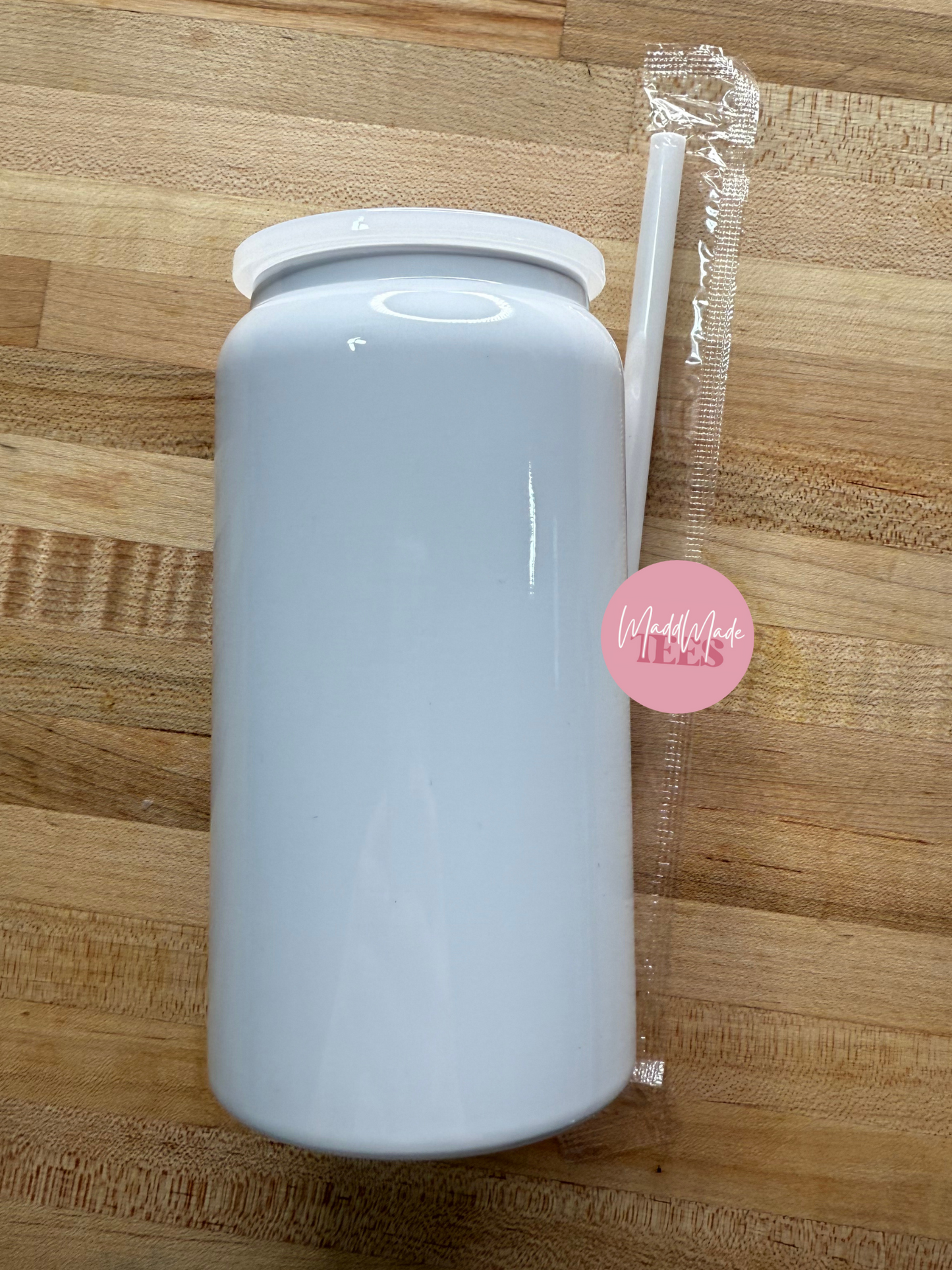 White 16oz Stainless Steel Tumbler